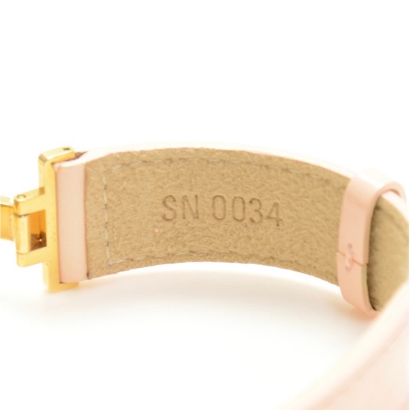 Louis Vuitton Pink Patent Leather Logo Bracelet - Picture 3 of 8